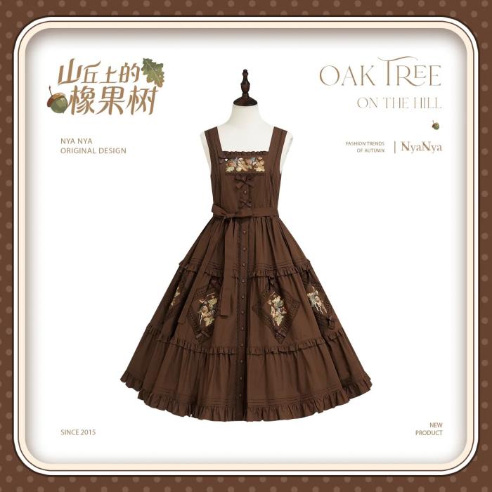 NyaNya Lolita Strawberry on the Hill Embroidery Lolita JSK 6 Colors