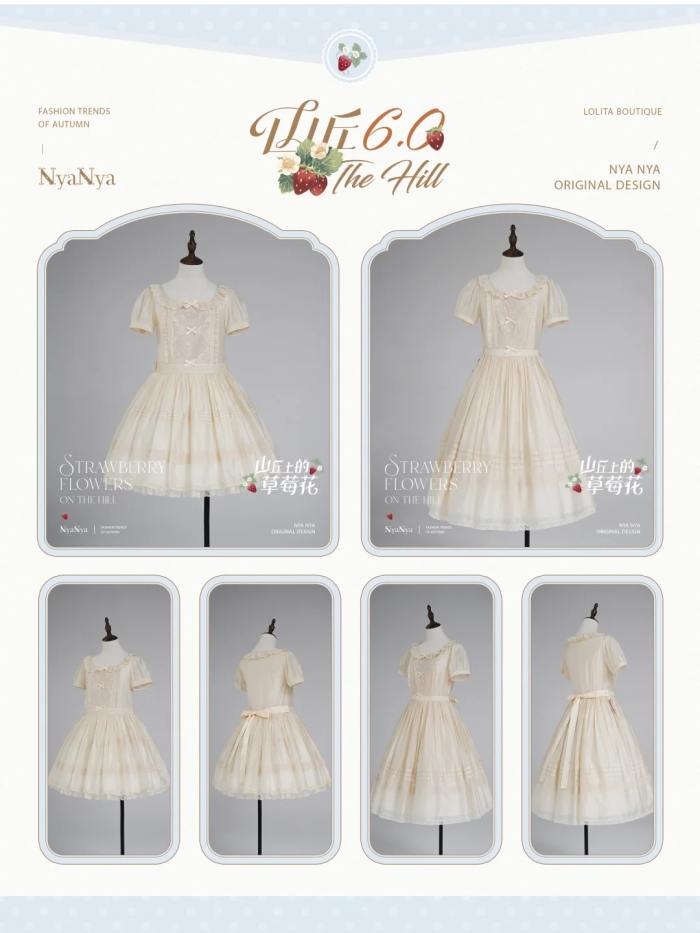 NyaNya Lolita Strawberry on the Hill Embroidery Lolita OP 4 Colors