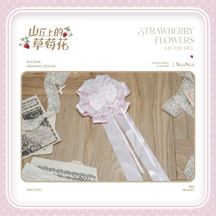 NyaNya Lolita Strawberry on the Hill Lolita Necklace Bag and Headdress