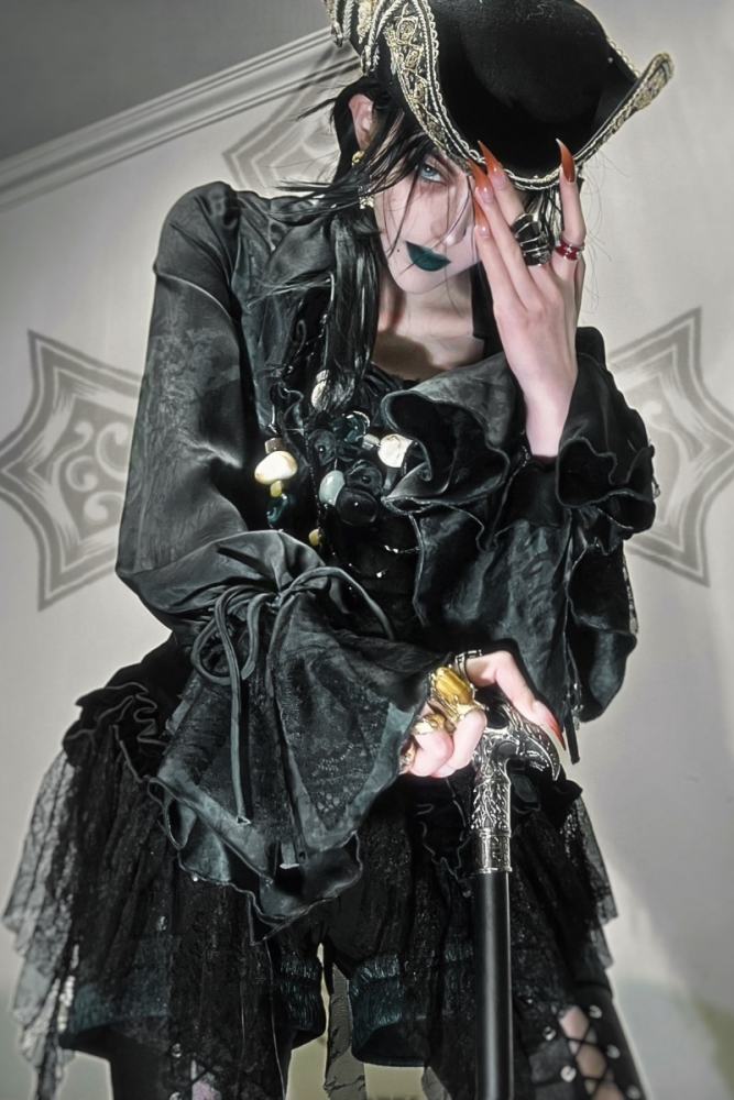 Bone Garden Gothic Lolita Tote Bag Waist Chain and Corsage