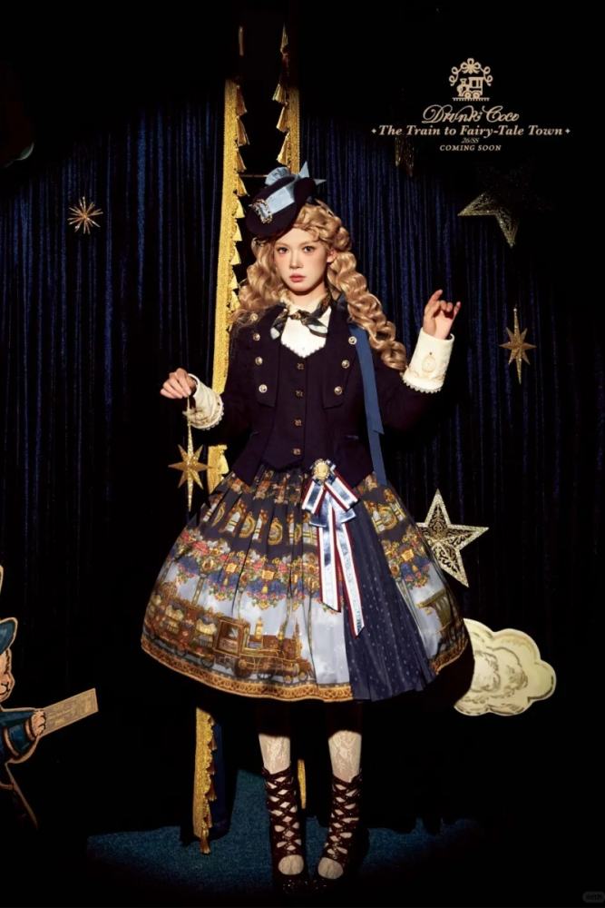 Drunk Coco The Train to Fairy Tale Town Lolita SK Blouse and Coat