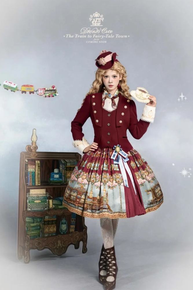 Drunk Coco The Train to Fairy Tale Town Lolita SK Blouse and Coat