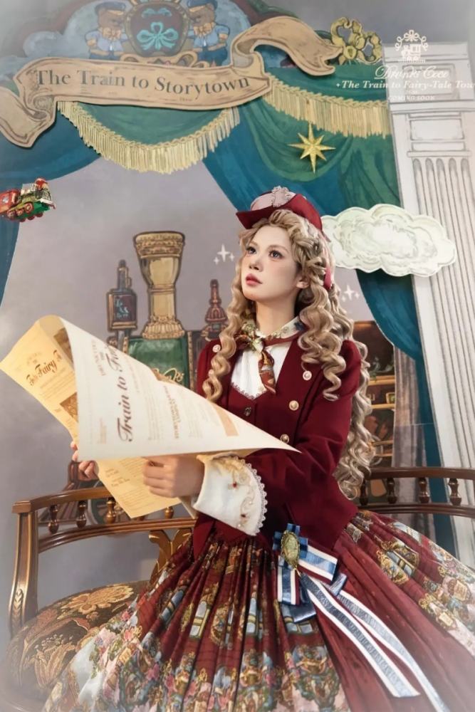 Drunk Coco The Train to Fairy Tale Town Lolita SK Blouse and Coat