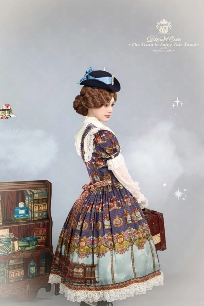 Drunk Coco The Train to Fairy Tale Town Lolita SK Blouse and Coat