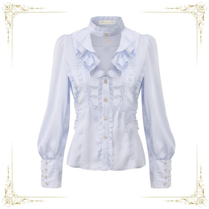 Immortal Thorn Retro Courtly Ouji Lolita Blouse 3 Colors