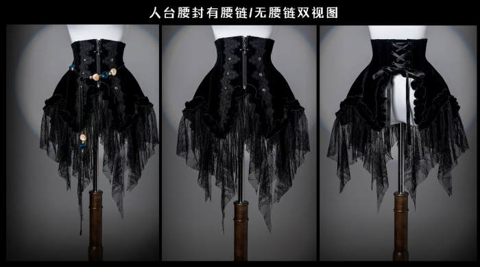 Bone Garden Gothic Lolita Blouse Prints Skirt and Girdle