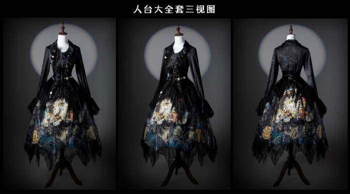 Bone Garden Gothic Lolita Blouse Prints Skirt and Girdle