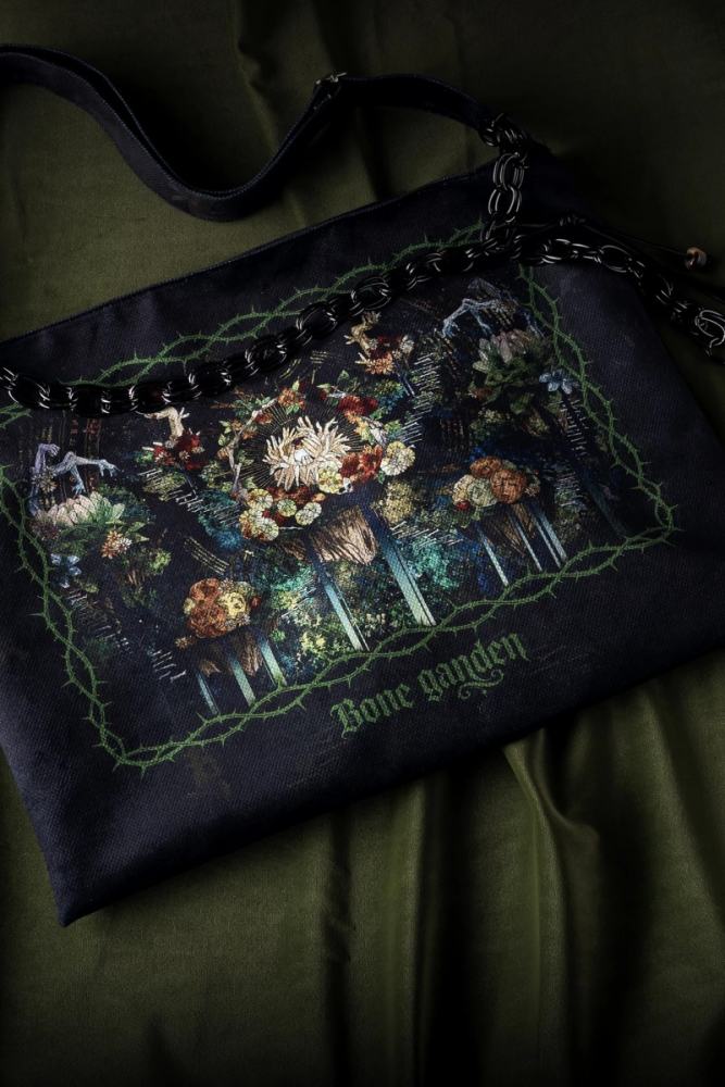 Bone Garden Gothic Lolita Tote Bag Waist Chain and Corsage
