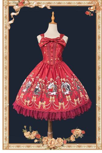 Infanta Snow White Prints Lolita JSK and Headbow