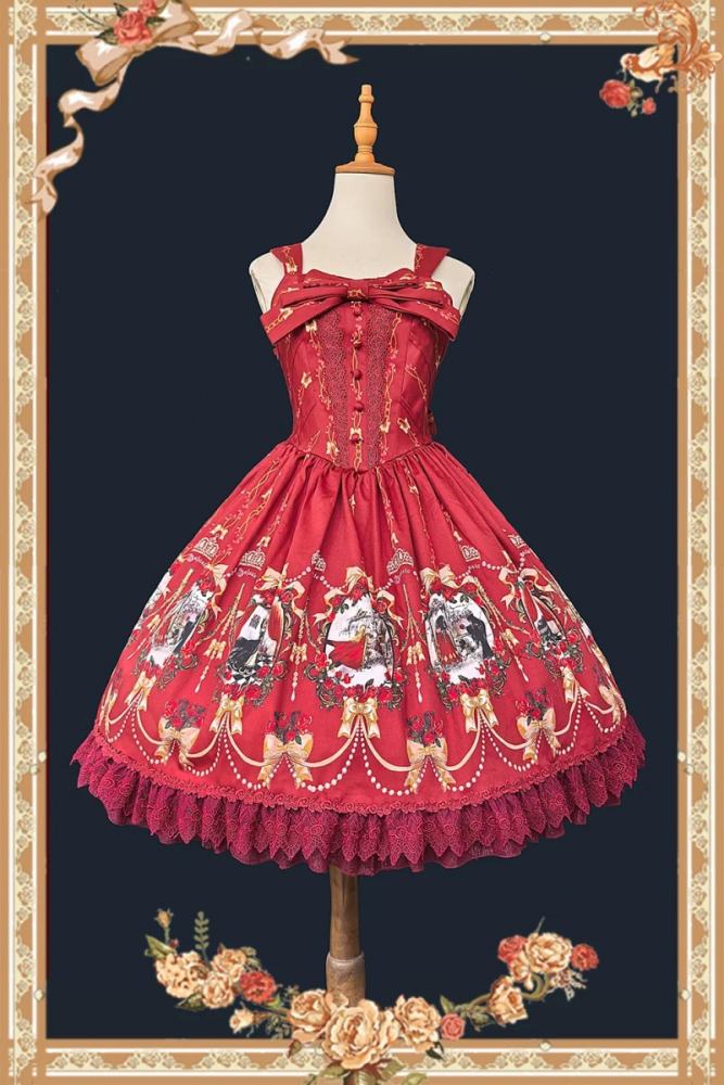 Infanta Snow White Prints Lolita JSK and Headbow