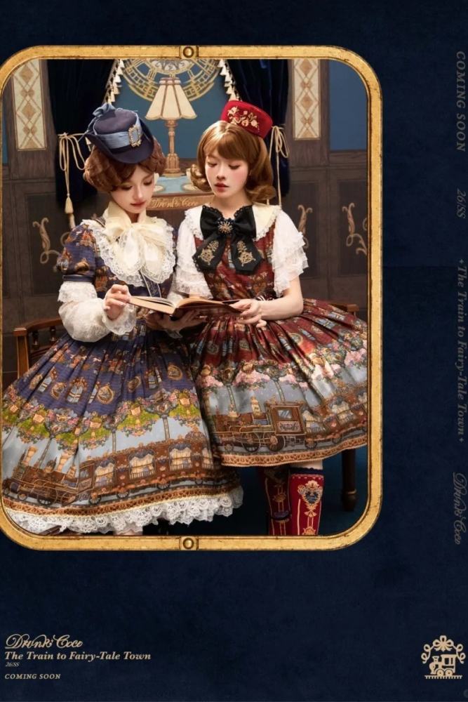 Drunk Coco The Train to Fairy Tale Town Lolita SK Blouse and Coat