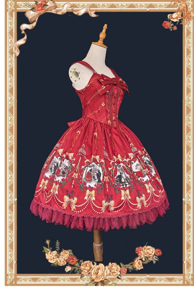 Infanta Snow White Prints Lolita JSK and Headbow