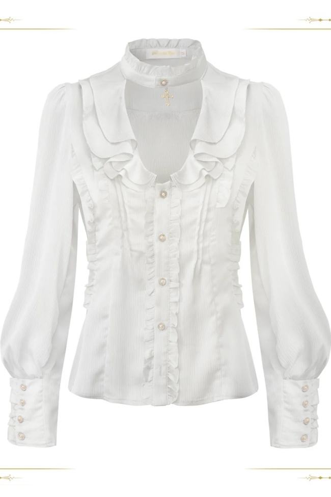 Immortal Thorn Retro Courtly Ouji Lolita Blouse 3 Colors