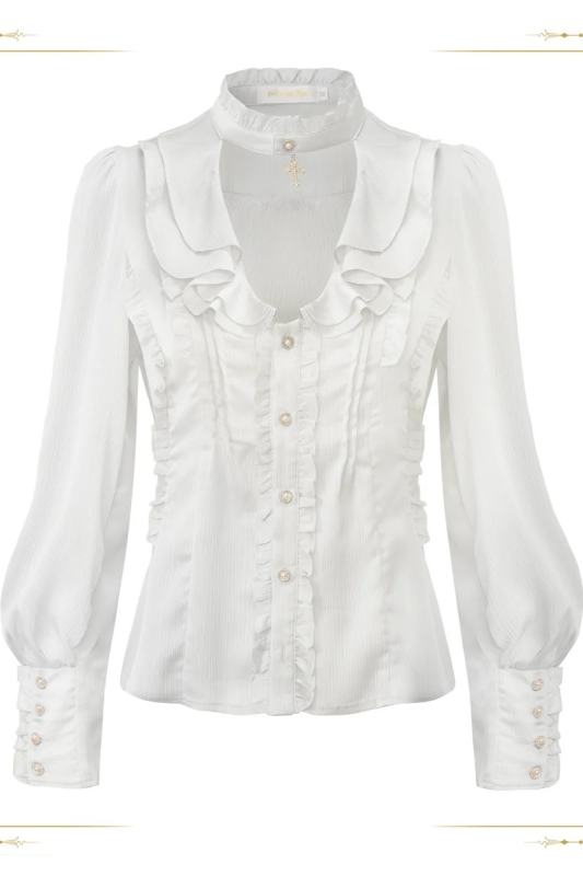 Immortal Thorn Retro Courtly Ouji Lolita Blouse 3 Colors