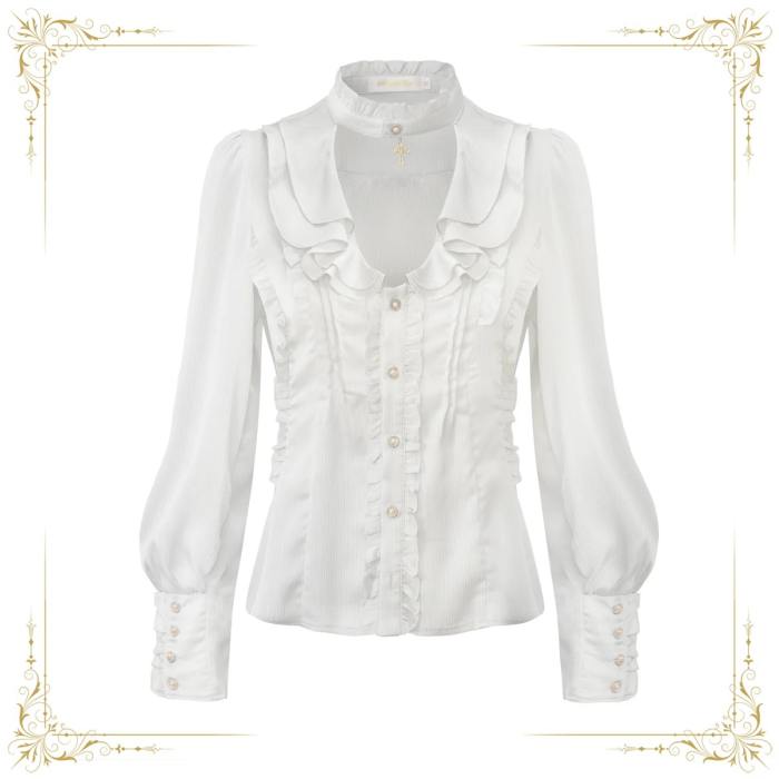 Immortal Thorn Retro Courtly Ouji Lolita Blouse 3 Colors