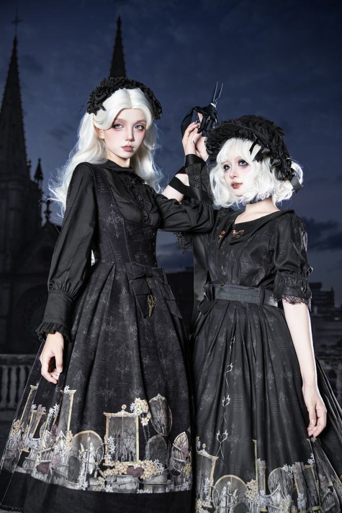 Window of Shadow Prints Gothic Lolita OP and JSK