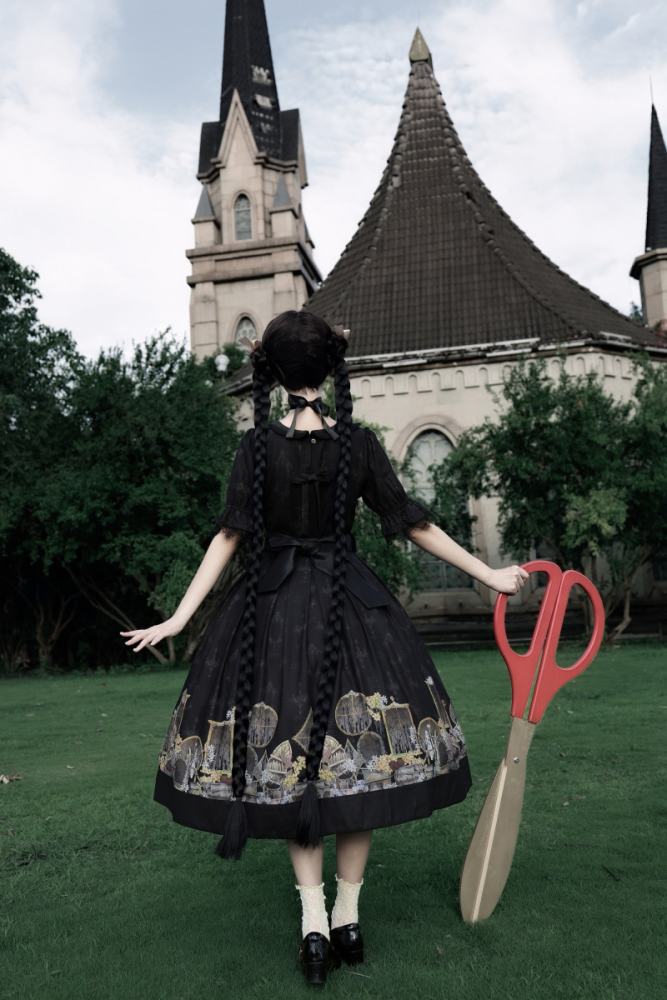 Window of Shadow Prints Gothic Lolita OP and JSK