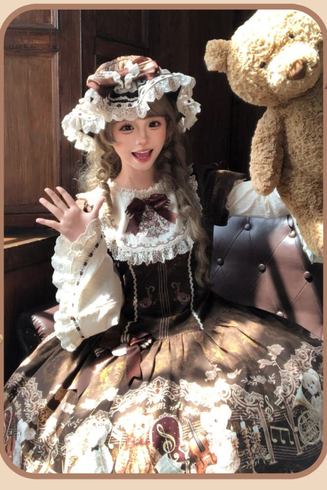 Alice Girl Bear Symphony Lolita Headdress and Train