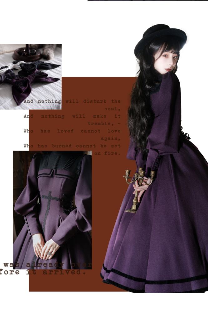 Grey Murmur Raven Messenger Gothic Plus Size Lolita OP 4 Colors