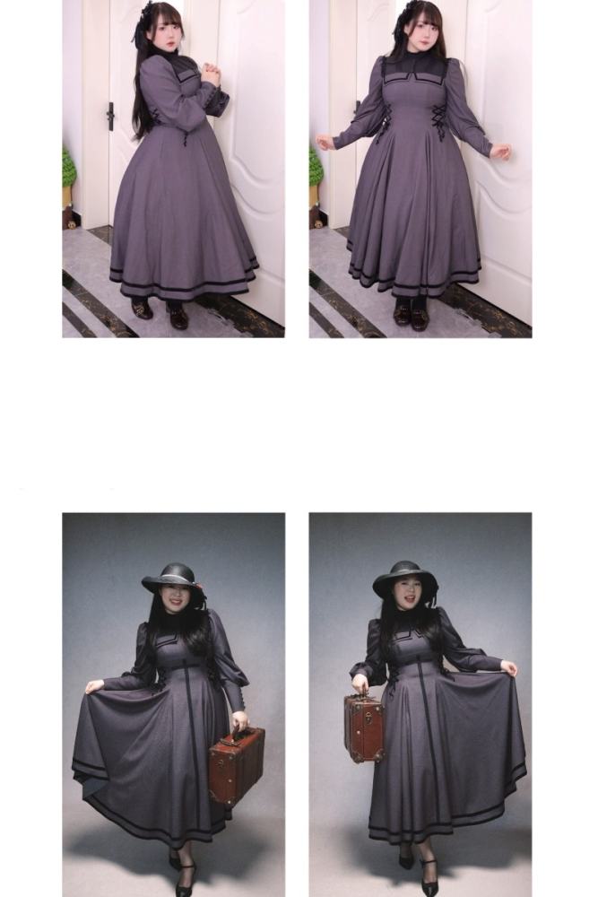 Grey Murmur Raven Messenger Gothic Plus Size Lolita OP 4 Colors