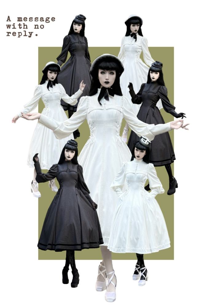 Grey Murmur Raven Messenger Gothic Plus Size Lolita OP 4 Colors