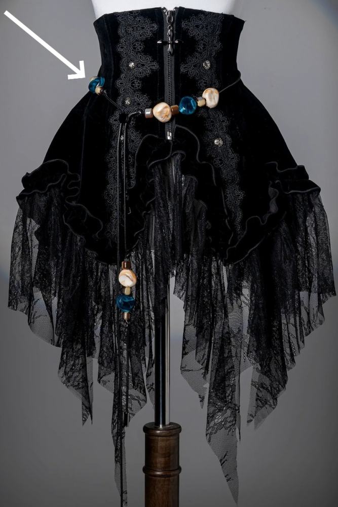 Bone Garden Gothic Lolita Tote Bag Waist Chain and Corsage