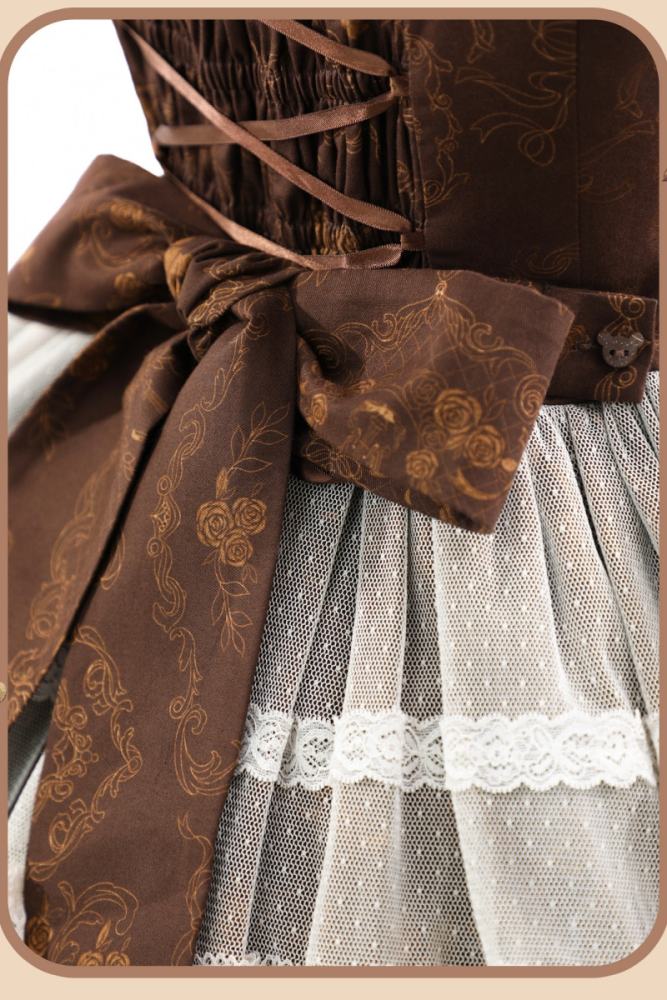 Alice Girl Bear Symphony Retro Prints Lolita JSK and OP