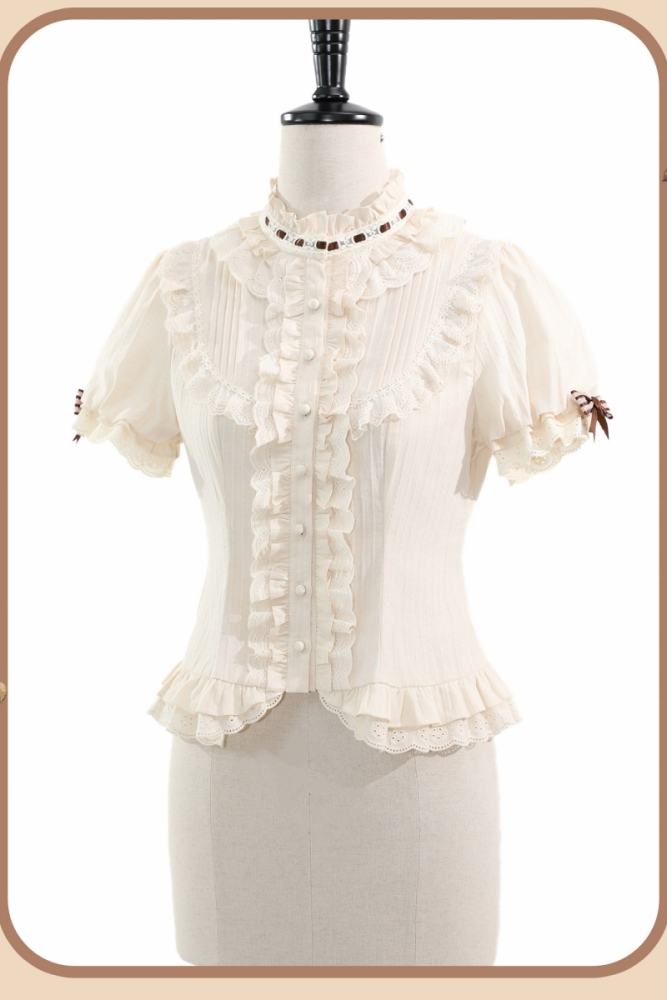 Alice Girl Bear Symphony Retro Lolita Blouse and Extended Sleeves