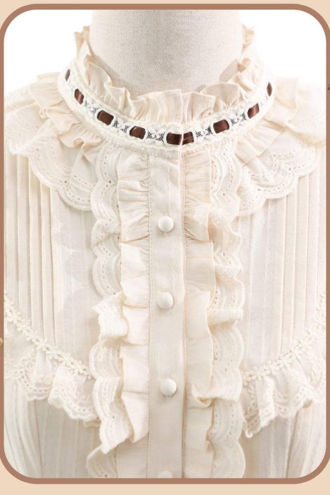 Alice Girl Bear Symphony Retro Lolita Blouse and Extended Sleeves