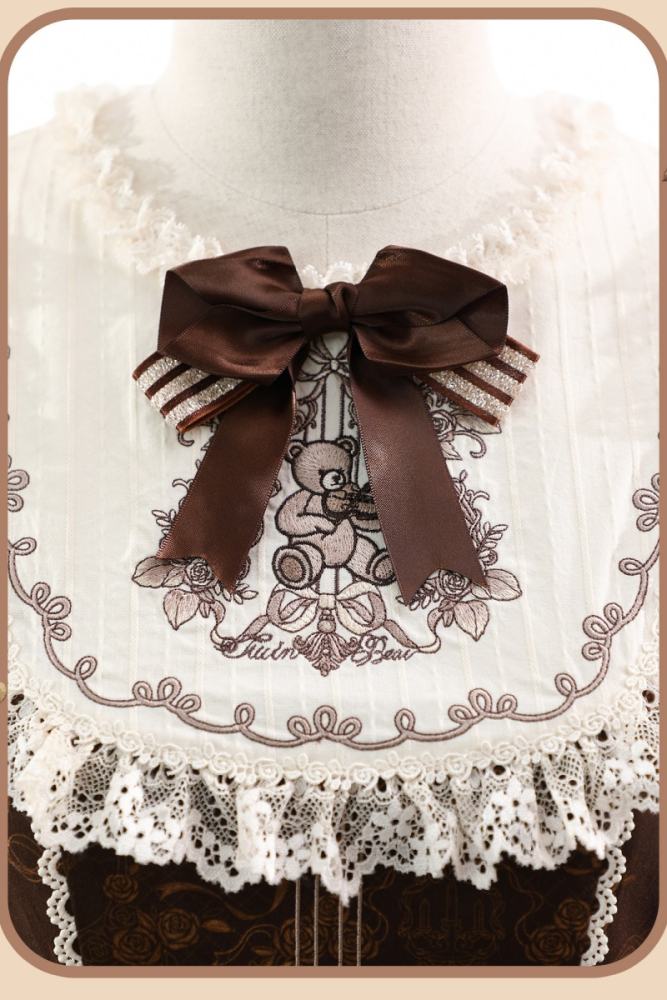 Alice Girl Bear Symphony Retro Prints Lolita JSK and OP