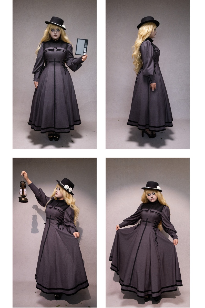 Grey Murmur Raven Messenger Gothic Plus Size Lolita OP 4 Colors
