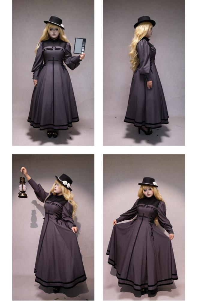 Grey Murmur Raven Messenger Gothic Plus Size Lolita OP 4 Colors