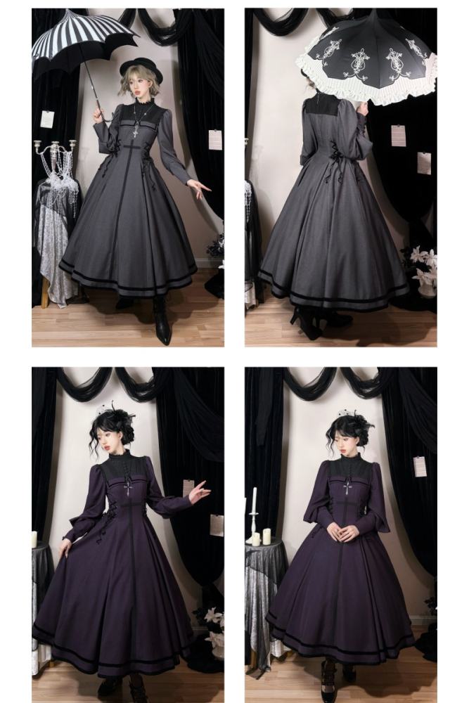 Grey Murmur Raven Messenger Gothic Plus Size Lolita OP 4 Colors