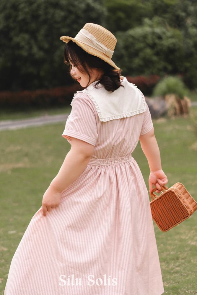 Forest Wardrobe Retro French Stripes One Piece Dress