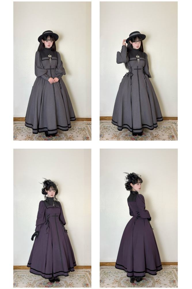Grey Murmur Raven Messenger Gothic Plus Size Lolita OP 4 Colors