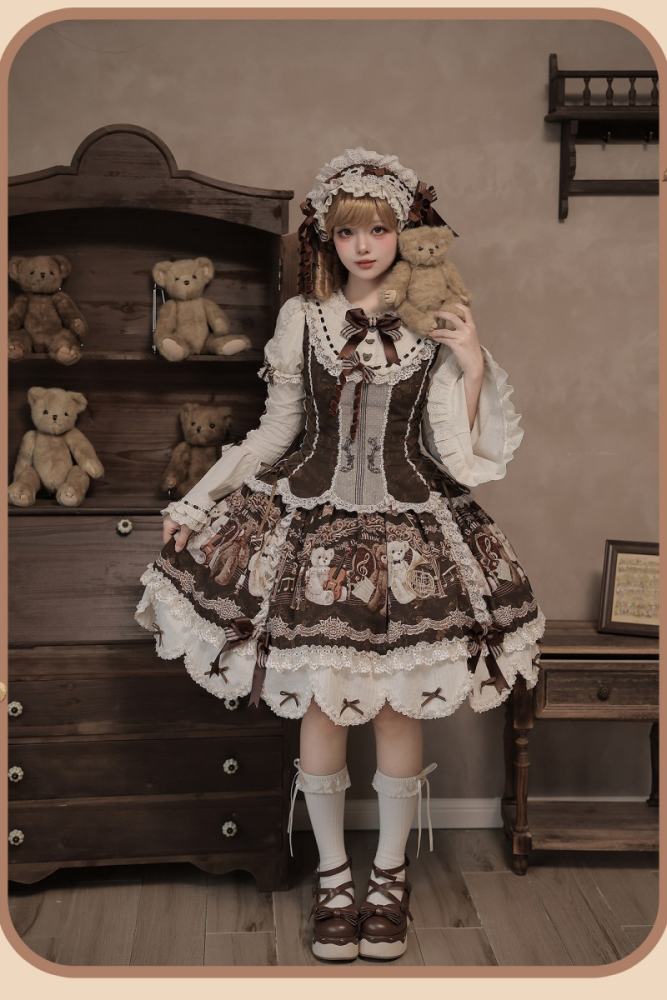 Alice Girl Bear Symphony Lolita Headdress and Train