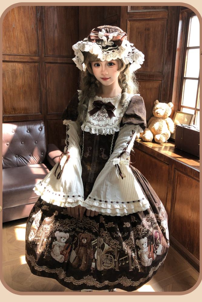 Alice Girl Bear Symphony Lolita Headdress and Train