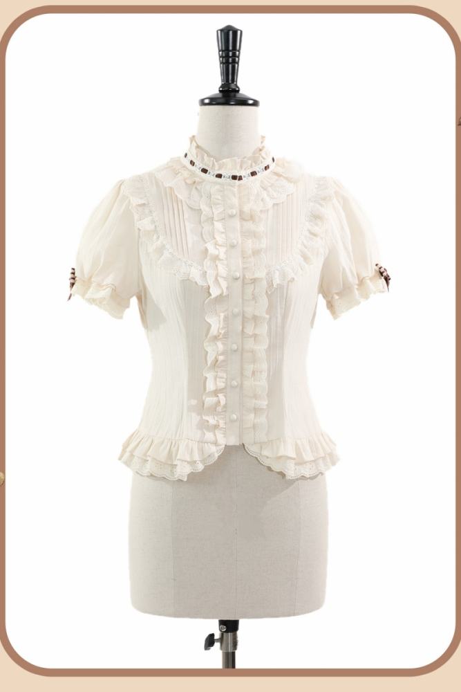 Alice Girl Bear Symphony Retro Lolita Blouse and Extended Sleeves