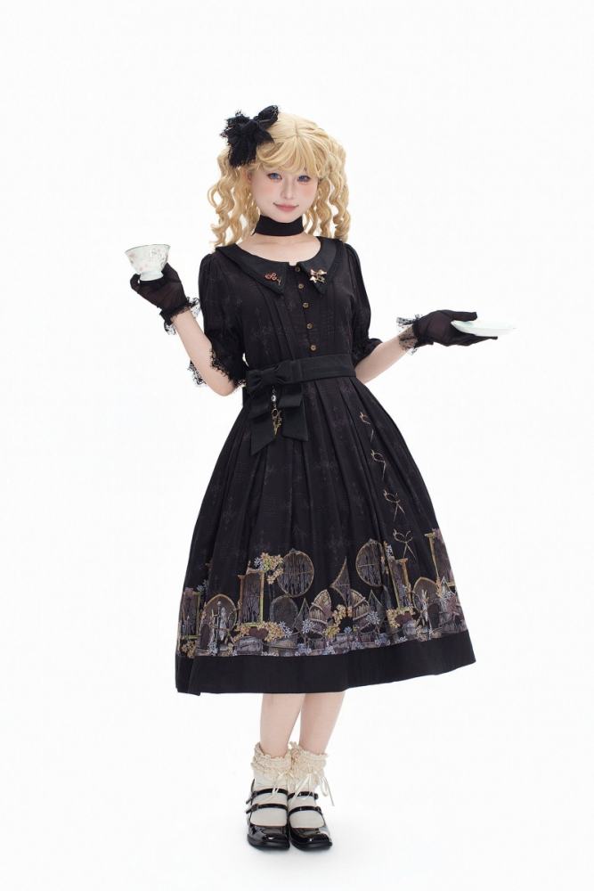 Window of Shadow Prints Gothic Lolita OP and JSK
