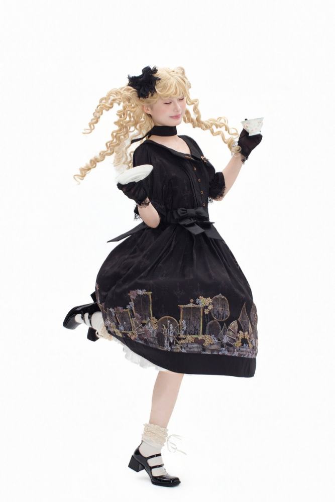 Window of Shadow Prints Gothic Lolita OP and JSK