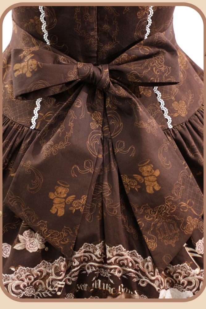 Alice Girl Bear Symphony Retro Prints Lolita JSK and OP