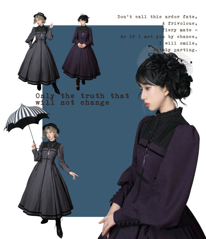 Grey Murmur Raven Messenger Gothic Plus Size Lolita OP 4 Colors