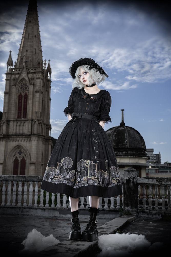 Window of Shadow Prints Gothic Lolita OP and JSK
