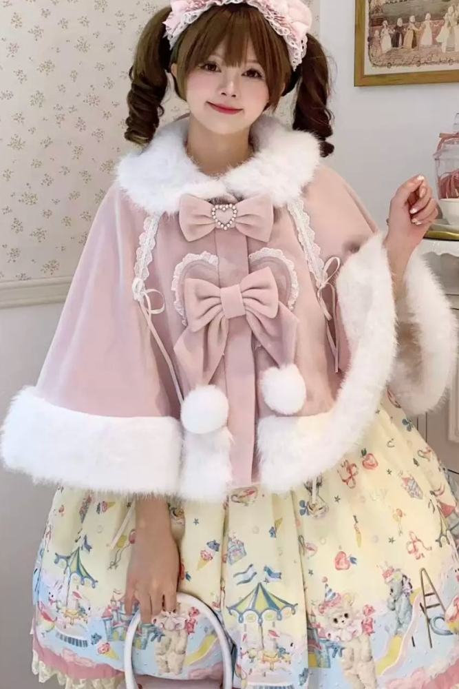 Cat and Starlight Small Snowball Lolita Cape 4 Colors