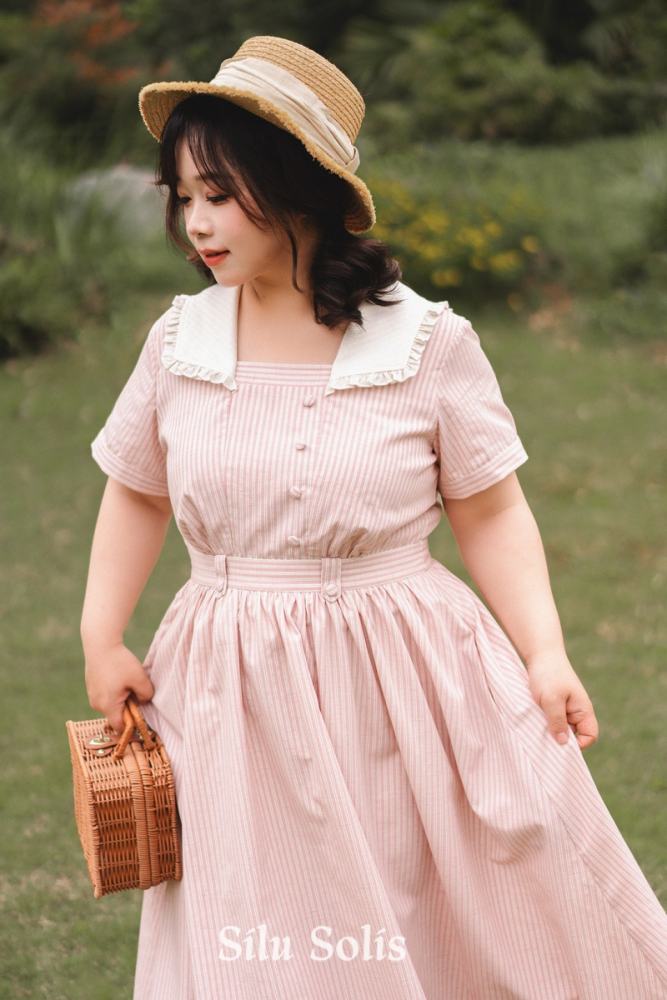 Forest Wardrobe Retro French Stripes One Piece Dress