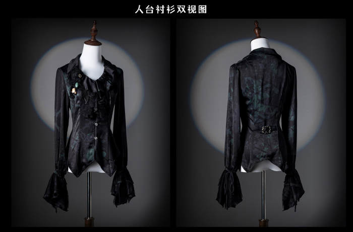 Bone Garden Gothic Lolita Blouse Prints Skirt and Girdle