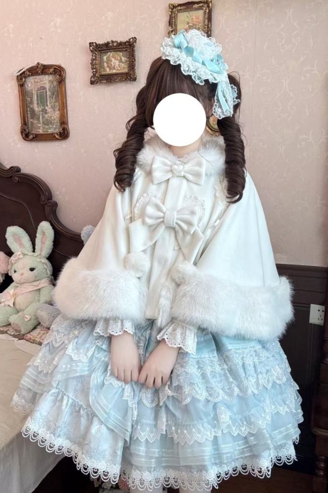 Cat and Starlight Small Snowball Lolita Cape 4 Colors
