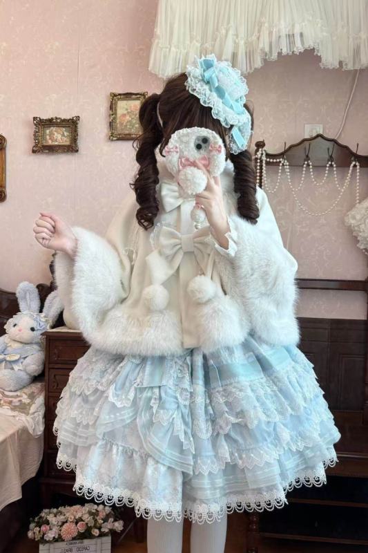 Cat and Starlight Small Snowball Lolita Cape 4 Colors