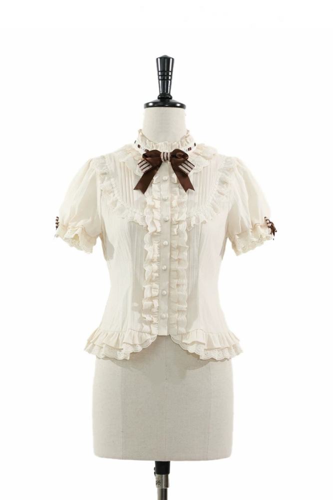 Alice Girl Bear Symphony Retro Lolita Blouse and Extended Sleeves