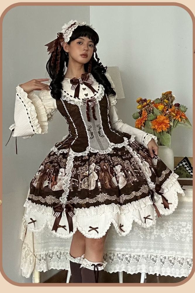 Alice Girl Bear Symphony Lolita Headdress and Train